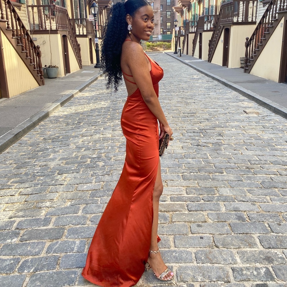 Burnt Orange Evening Gown
